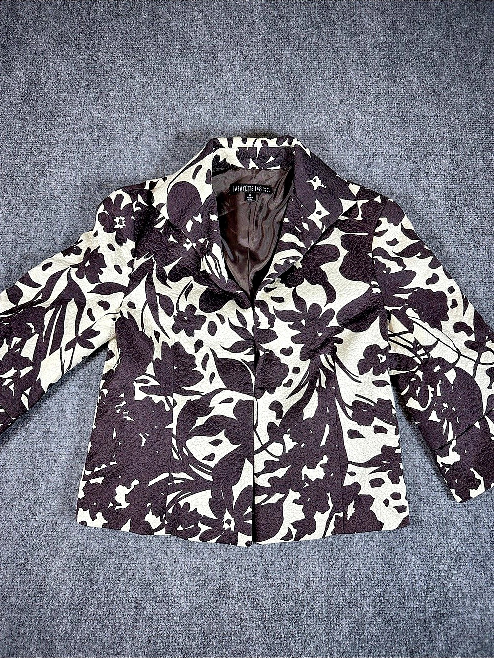 Lafayette 148 New York Floral Jacquard Blazer Women’s Size 4